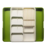 StorageMart Expandable cutlery drawer with knife and spoons saver space, adjustable utensils holder |size -39.5 X 56 X 5.5 | Plastic | White - StorageMart